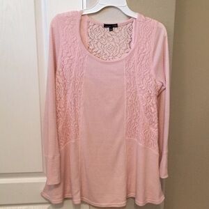 RXB pink lace super soft sweater